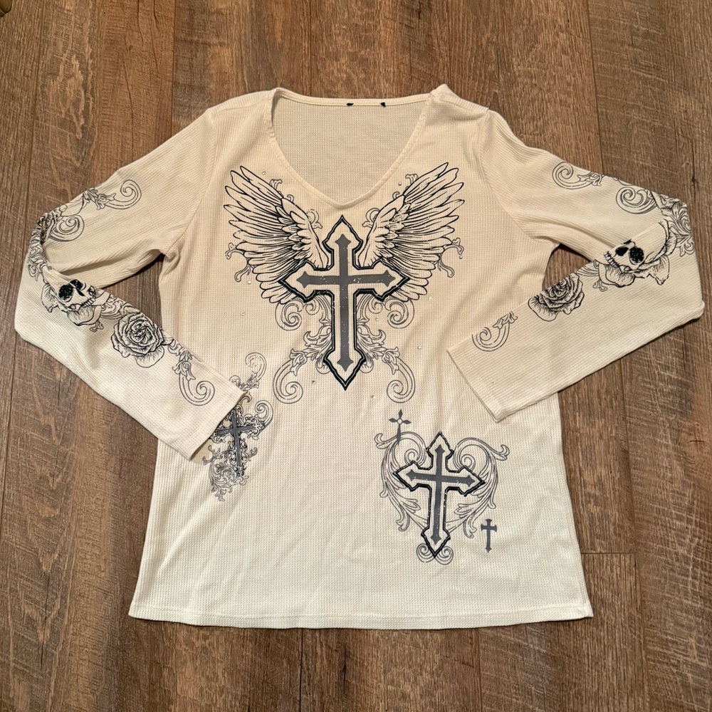 Affliction Style Henley Shirt